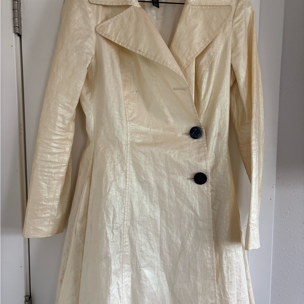 Ralph Lauren Shimmery Cream Trench Coat